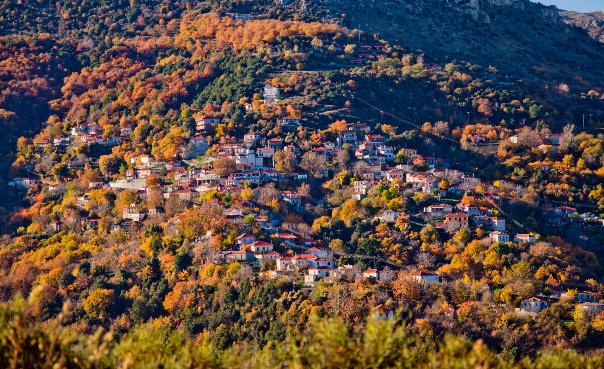 Ano,Doliana,Village,,Autumn,Colors,,Arcadia,,Greece